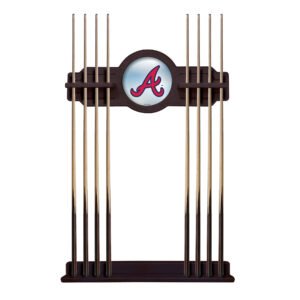 English Tudor Atlanta Braves Eight Stick Wood Pool Cue Rack