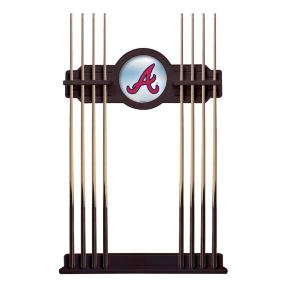 English Tudor Atlanta Braves Eight Stick Wood Pool Cue Rack English Tudor Atlanta Braves Eight Stick Wood Pool Cue Rack