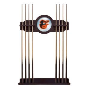 English Tudor Baltimore Orioles Eight Stick Wood Pool Cue Rack