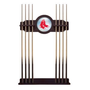 English Tudor Boston Red Sox Eight Stick Wood Pool Cue Rack