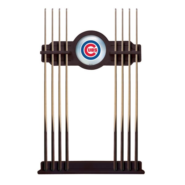 English Tudor Chicago Cubs Eight Stick Wood Pool Cue Rack English Tudor Chicago Cubs Eight Stick Wood Pool Cue Rack