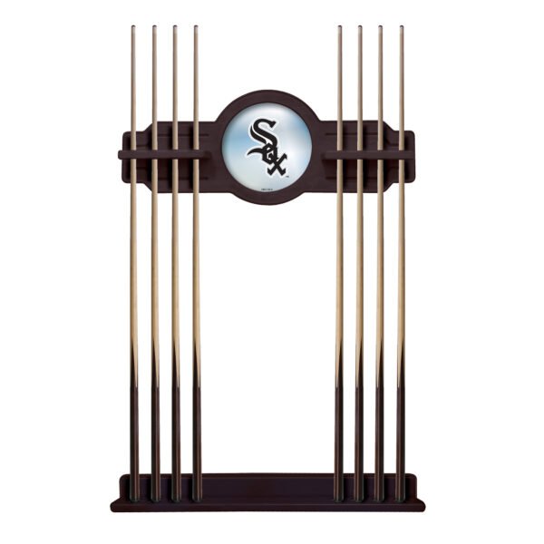 English Tudor Chicago White Sox Eight Stick Wood Pool Cue Rack English Tudor Chicago White Sox Eight Stick Wood Pool Cue Rack