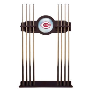 English Tudor Cincinnati Reds Eight Stick Wood Pool Cue Rack