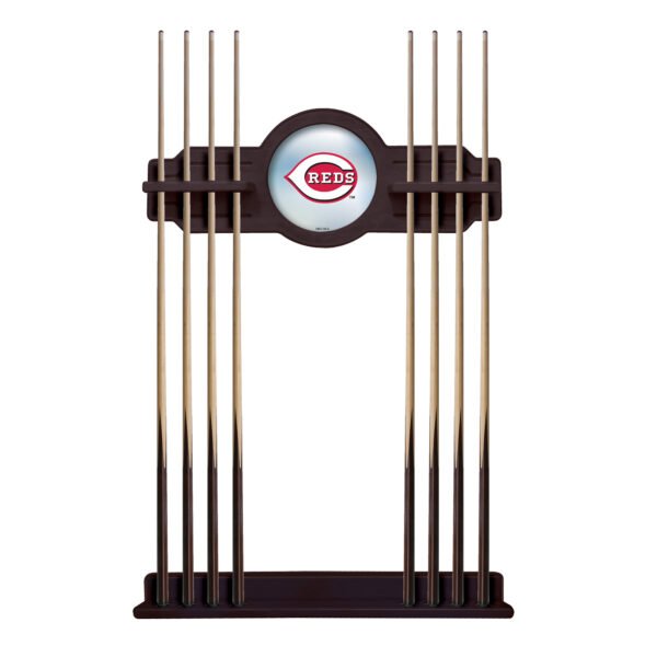 English Tudor Cincinnati Reds Eight Stick Wood Pool Cue Rack English Tudor Cincinnati Reds Eight Stick Wood Pool Cue Rack