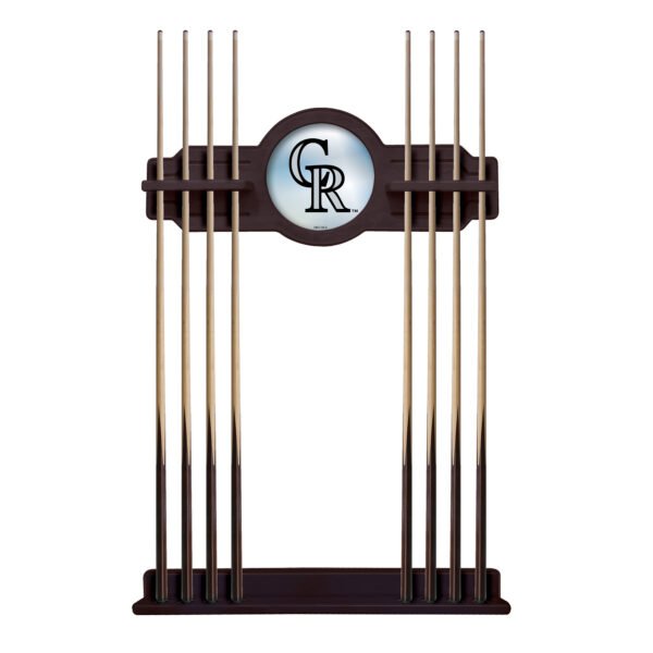 English Tudor Colorado Rockies Eight Stick Wood Pool Cue Rack