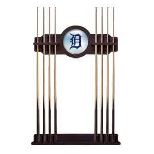 English Tudor Detroit Tigers Eight Stick Wood Pool Cue Rack