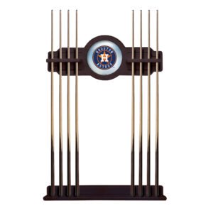 English Tudor Houston Astros Eight Stick Wood Pool Cue Rack
