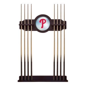 English Tudor Philadelphia Phillies Eight Stick Wood Pool Cue Rack