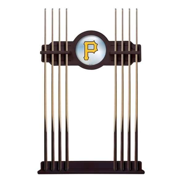 English Tudor Pittsburgh Pirates Eight Stick Wood Pool Cue Rack English Tudor Pittsburgh Pirates Eight Stick Wood Pool Cue Rack