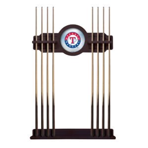 English Tudor Texas Rangers Eight Stick Wood Pool Cue Rack