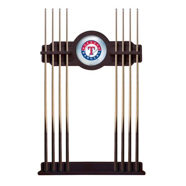 English Tudor Texas Rangers Eight Stick Wood Pool Cue Rack English Tudor Texas Rangers Eight Stick Wood Pool Cue Rack