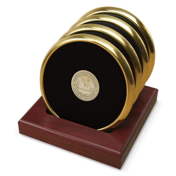 Gold Augsburg University 4-Piece Coaster Set