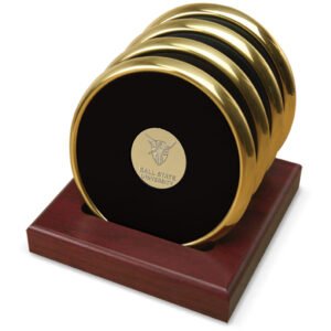 Gold Ball State Cardinals 4-Piece Coaster Set