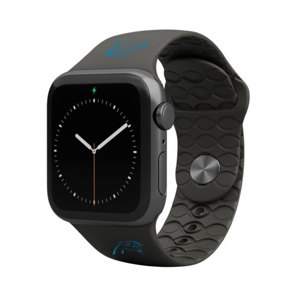 Groove Life Black Carolina Panthers 42-44mm Apple Watch Band Groove Life Black Carolina Panthers 42-44mm Apple Watch Band
