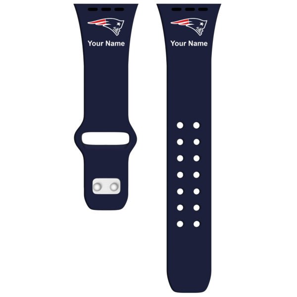 New England Patriots 38/40/41mm Personalized Silicone Apple Watch Band New England Patriots 38/40/41mm Personalized Silicone Apple Watch Band