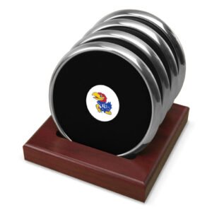 Silver Kansas Jayhawks Four-Piece Coaster Set
