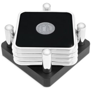 Silver San Jose State Spartans 4-Piece Logo Square Coaster Set in Presentation Stand