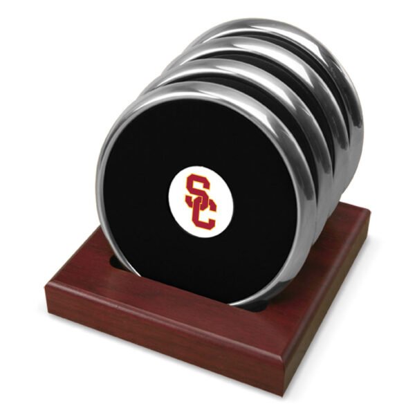 Silver USC Trojans Four-Piece Coaster Set Silver USC Trojans Four-Piece Coaster Set