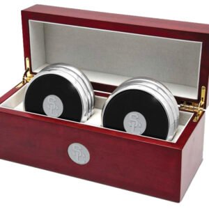Silver USC Trojans Six-Piece Coaster Set in Rosewood Box