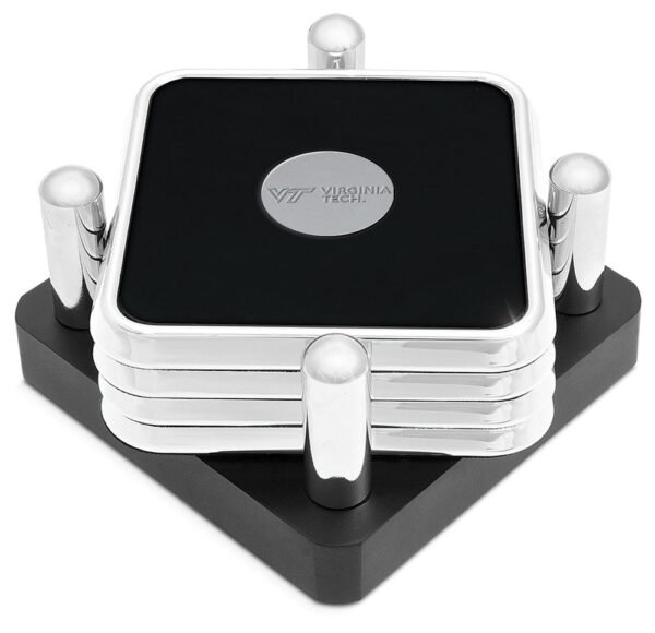 Silver Virginia Tech Hokies 4-Piece Square Coaster Set in Presentation Stand Silver Virginia Tech Hokies 4-Piece Square Coaster Set in Presentation Stand