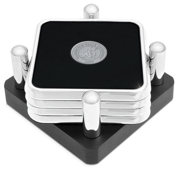 Silver Washington State Cougars 4-Piece Square Coaster Set
