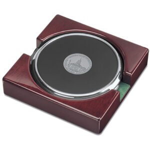 Silver Westfield State Owls 2-Piece Coaster Set