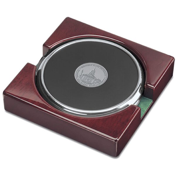 Silver Westfield State Owls 2-Piece Coaster Set