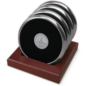 Silver Westfield State Owls 4-Piece Coaster Set
