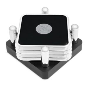 Silver Wilkes Colonels 4-Piece Square Coaster Set