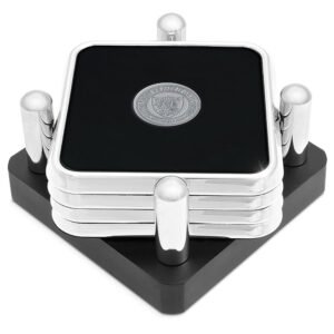 Silver Wittenberg University Tigers 4-Piece Square Coaster Set in Presentation Stand