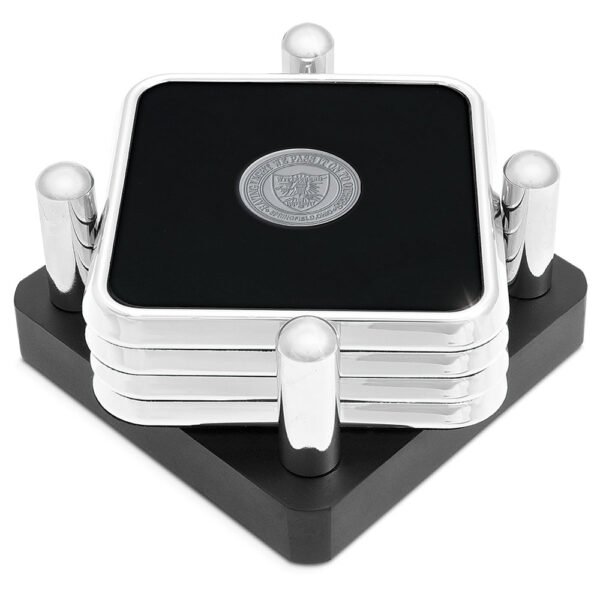 Silver Wittenberg University Tigers 4-Piece Square Coaster Set in Presentation Stand