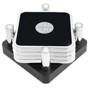 Silver Wyoming Cowboys 4-Piece Square Coaster Set