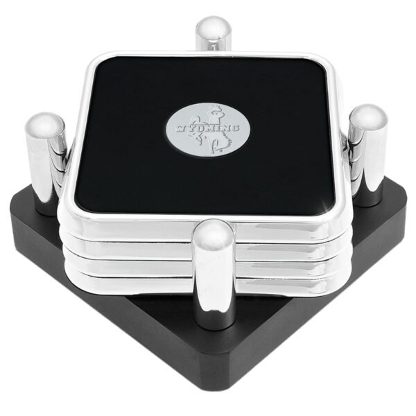 Silver Wyoming Cowboys 4-Piece Square Coaster Set