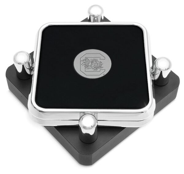South Carolina Gamecocks Silver 2-Piece Square Coaster Set