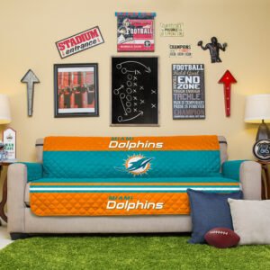 Teal Miami Dolphins Sofa Protector