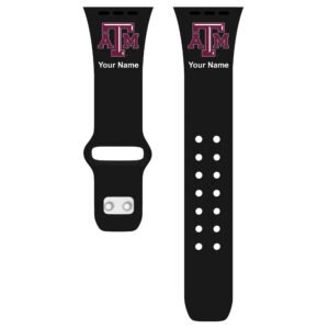Texas A&M Aggies Personalized Silicone Apple Watch Band