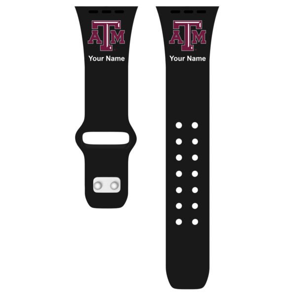Texas A&M Aggies Personalized Silicone Apple Watch Band Texas A&M Aggies Personalized Silicone Apple Watch Band