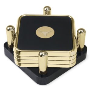 Texas Longhorns Gold 4-Piece Square Coaster Set