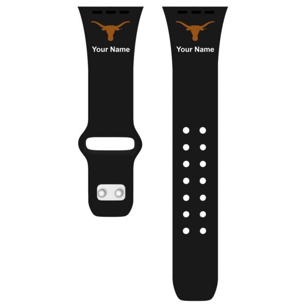 Texas Longhorns Personalized Silicone Apple Watch Band Texas Longhorns Personalized Silicone Apple Watch Band