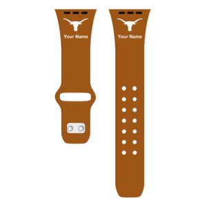 Texas Longhorns Personalized Silicone Apple Watch Band