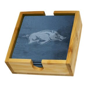The Memory Company Arkansas Razorbacks Slate Square Coaster Set