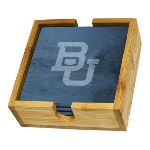 The Memory Company Baylor Bears Slate Square Coaster Set
