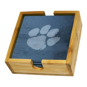 The Memory Company Clemson Tigers Slate Square Coaster Set