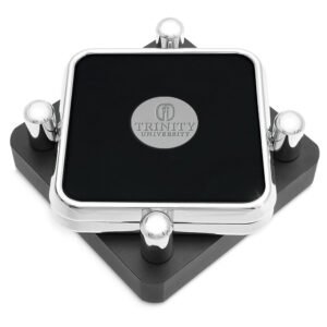 Trinity Tigers Silver 2-Piece Square Coaster Set