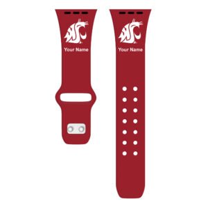 Washington State Cougars Personalized Silicone Apple Watch Band