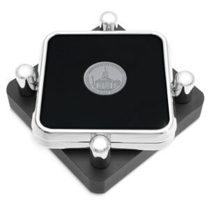 Westfield State Owls Silver 2-Piece Square Coaster Set