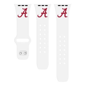 White Alabama Crimson Tide Logo Silicone Apple Watch Band