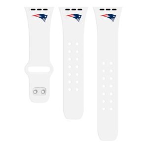 White New England Patriots Logo Silicone Apple Watch Band