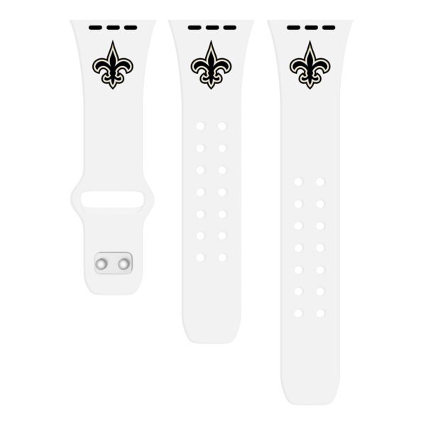 White New Orleans Saints Logo Silicone Apple Watch Band White New Orleans Saints Logo Silicone Apple Watch Band
