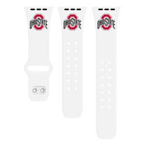 White Ohio State Buckeyes Logo Silicone Apple Watch Band